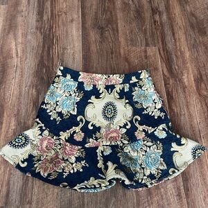 Moon River Jacquard Mini Skirt